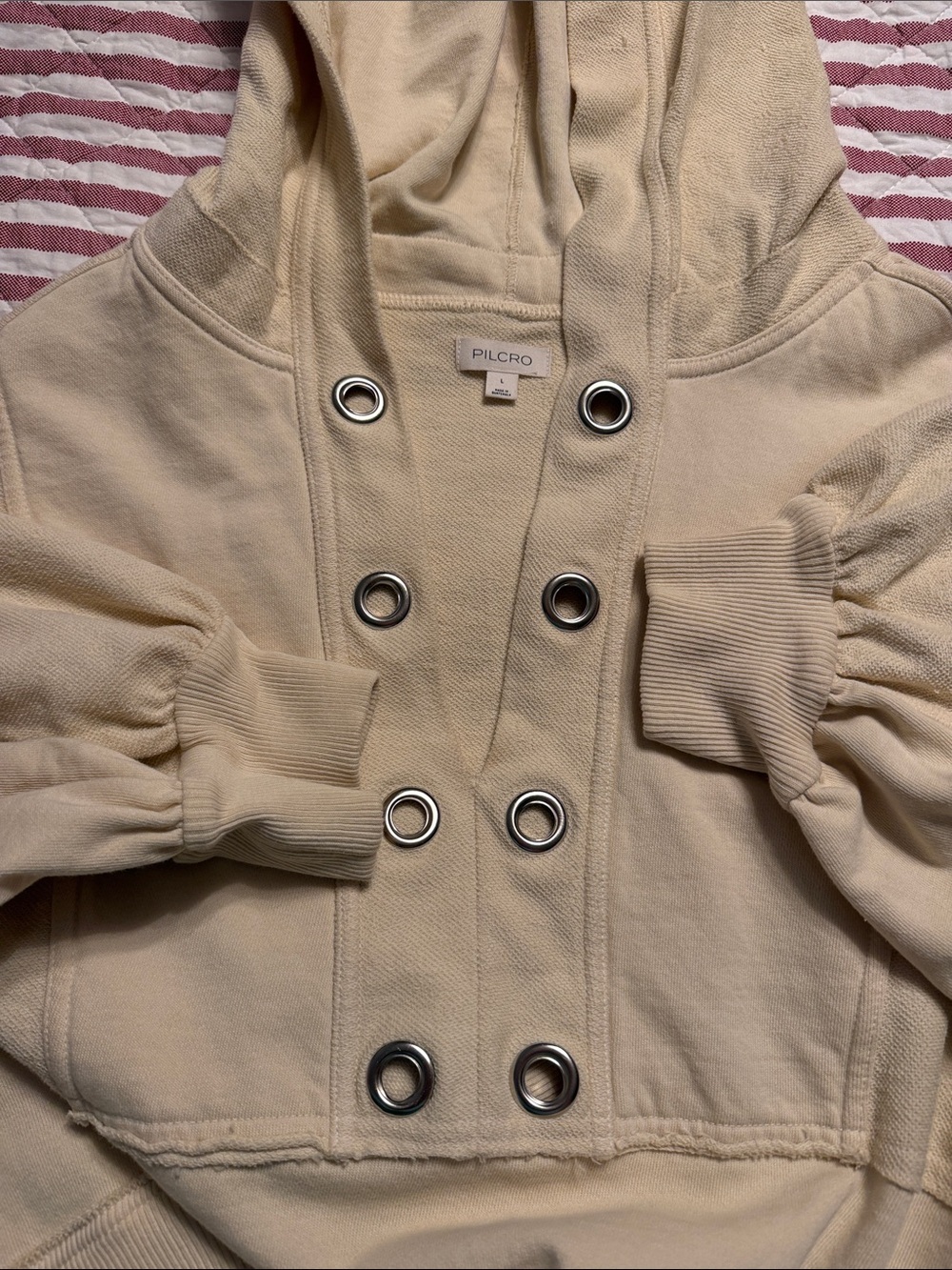 BNWT PILCRO COTTON GROMMET HOODED SWEATSHIRT - Picture 6 of 11